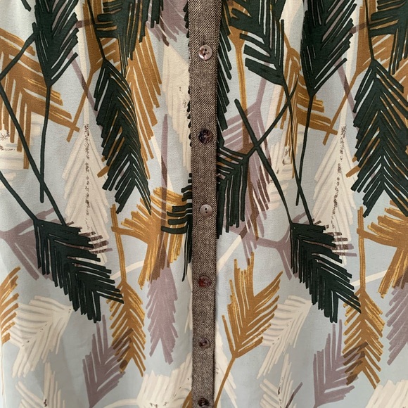 Anthropologie Edme & Esllyte Flurried Plumes Midi Skirt with wool blend trim - Picture 2 of 9